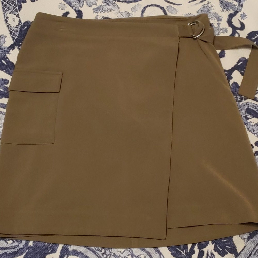 Nine West D-Ring Utility Pocket Wrap Skirt